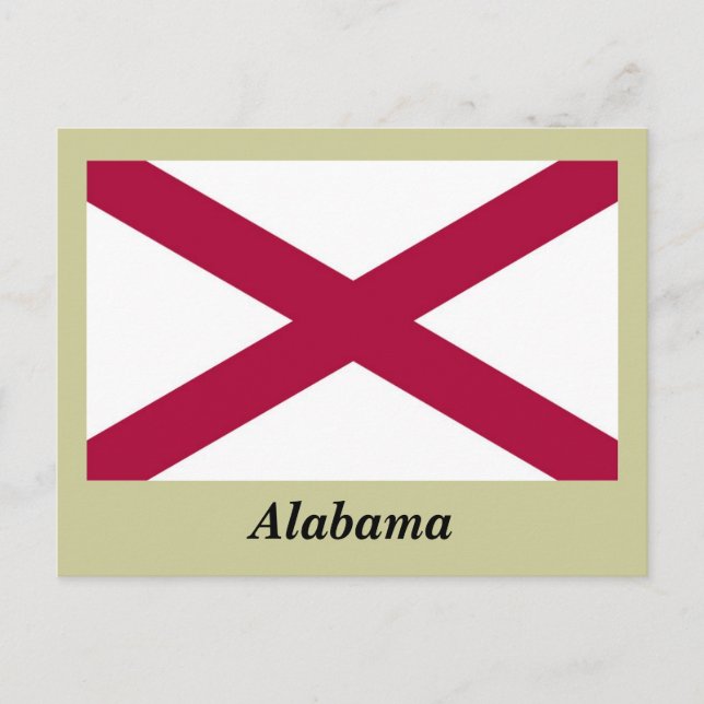 Alabama Statlig flagga Vykort (Framsida)