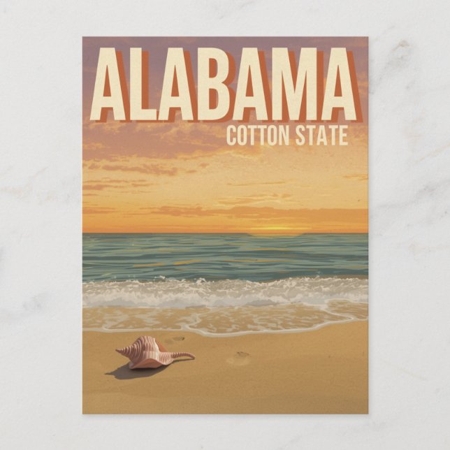 Alabama Strand Solnedgång Vykort (Framsida)