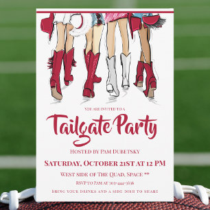 Alabama Tailgate-fest Dam cowboy boots Inbjudningar