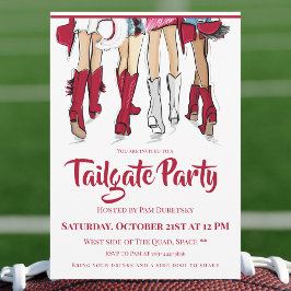 Alabama Tailgate Party Dam CowboyBoots Crimson Inbjudningar