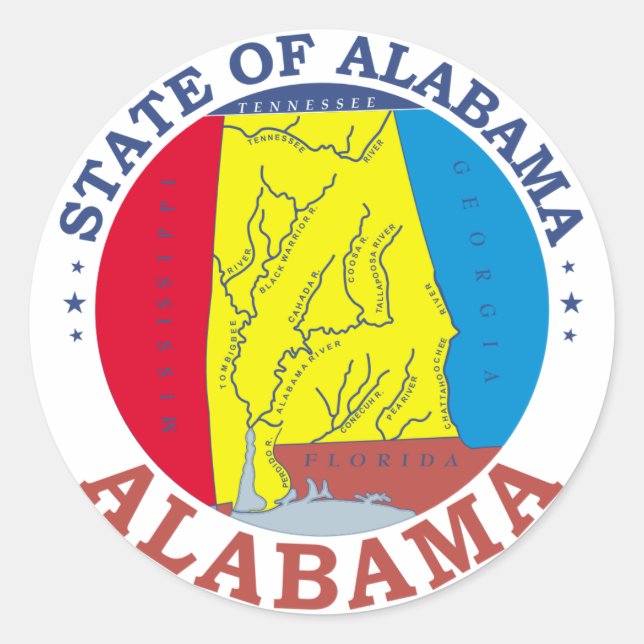 Alabama-tecken Runt Klistermärke (Framsida)