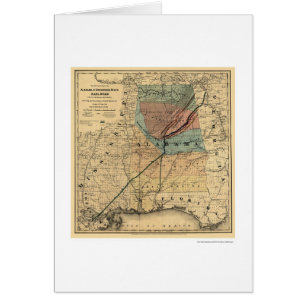 Alabama & Tennessee Railroad-karta 1867 Hälsningskort