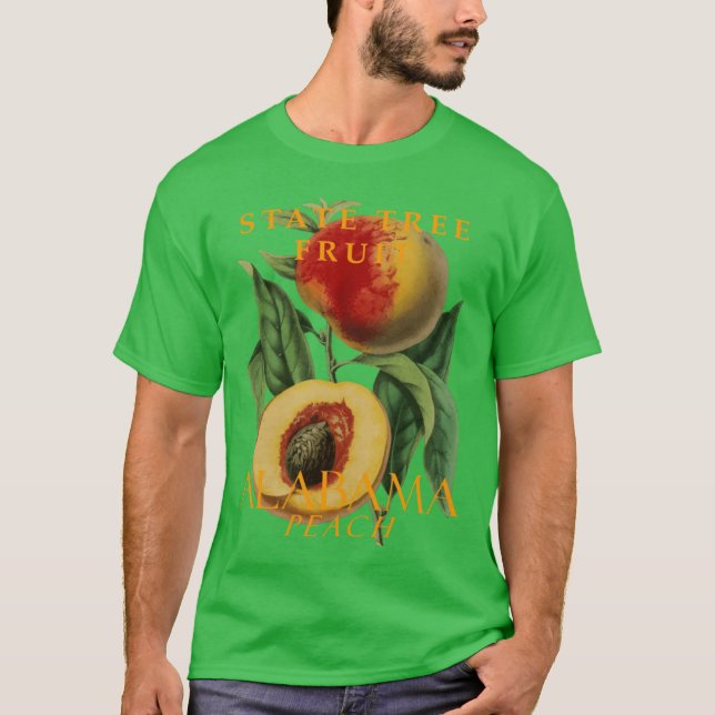Alabama Territory Träd Fruit Peach T Shirt (Framsida)