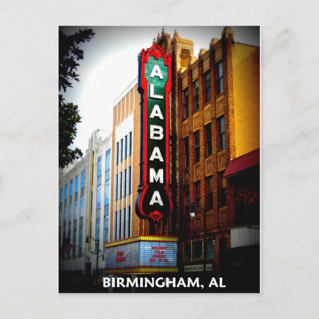 ALABAMA THEATER - BIRMINGHAM, ALABAMA VYKORT (Framsida)