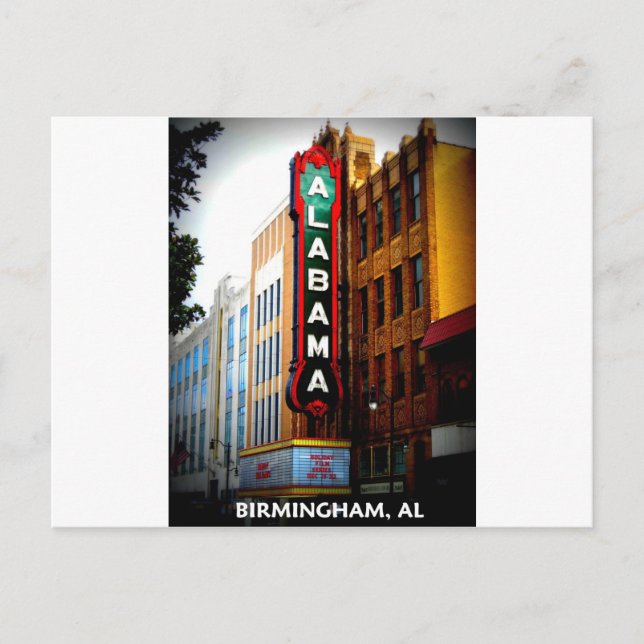 ALABAMA THEATER - BIRMINGHAM, ALABAMA VYKORT (Framsida)