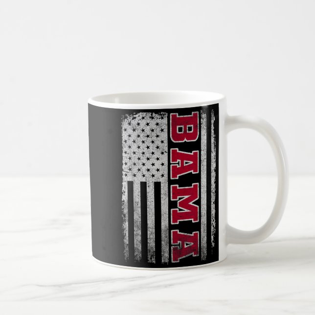 Alabama Throwback Patriotic Flag Design For Men Wo Kaffemugg (Höger)