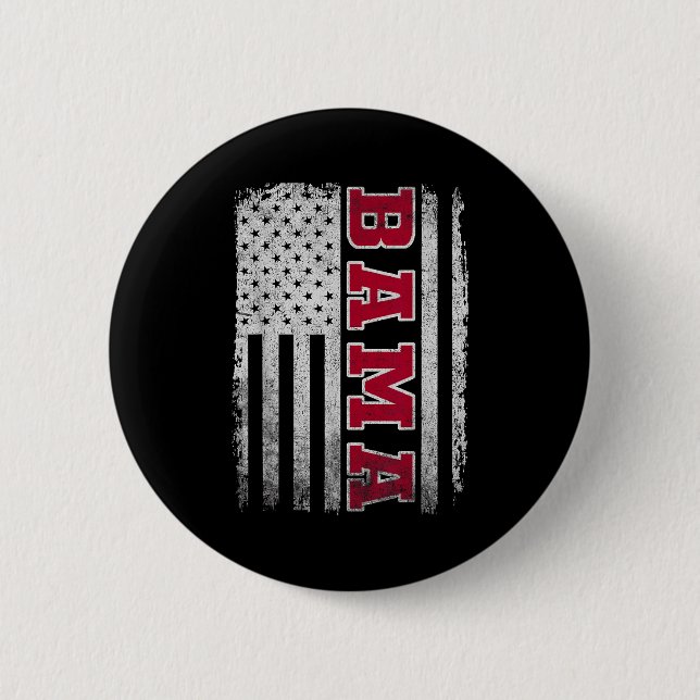 Alabama Throwback Patriotic Flag Design For Men Wo Knapp (Framsida)