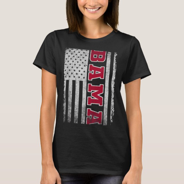 Alabama Throwback Patriotic Flag Design For Men Wo T Shirt (Framsida)