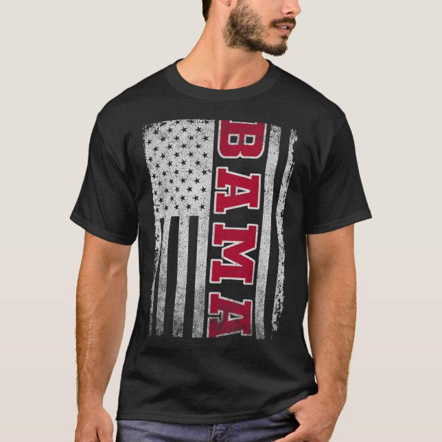 Alabama Throwback Patriotic Flag Design For Men Wo T Shirt (Framsida)