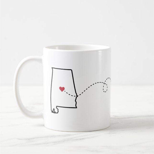 Alabama till Virginia - Heart2Heart Coffee Mugg (Vänster)