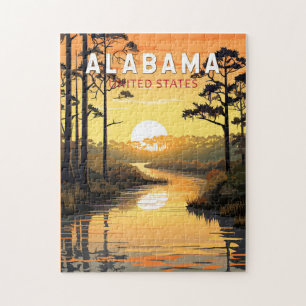 Alabama Travel Art Vintage Pussel