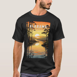 Alabama Travel Art Vintage T Shirt