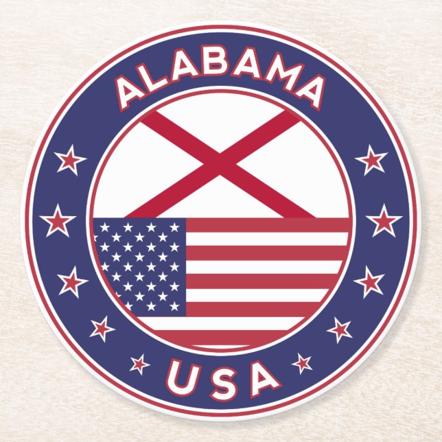Alabama Underlägg Papper Rund (Framsidan)