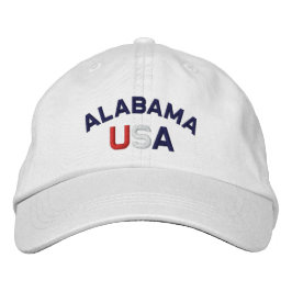 Alabama USA Embroiderade White Hat Broderad Keps