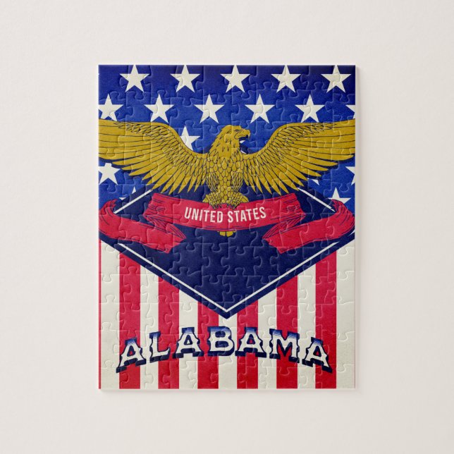 Alabama USA flagga   Pussel (Vertikal)