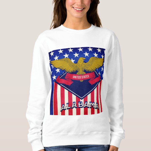 Alabama USA flagga T Shirt (Framsida)