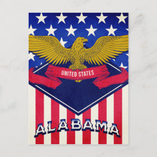 Alabama USA flagga Vykort
