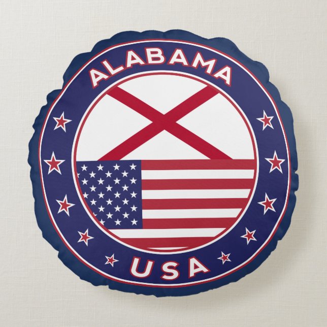 Alabama, USA Stater, Alabama Rund Kudde (Framsidan)