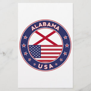 Alabama, USA Stater, Alabama t-shirt, Alabama, USA Brevpapper