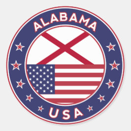Alabama, USA States, Alabama Runt Klistermärke