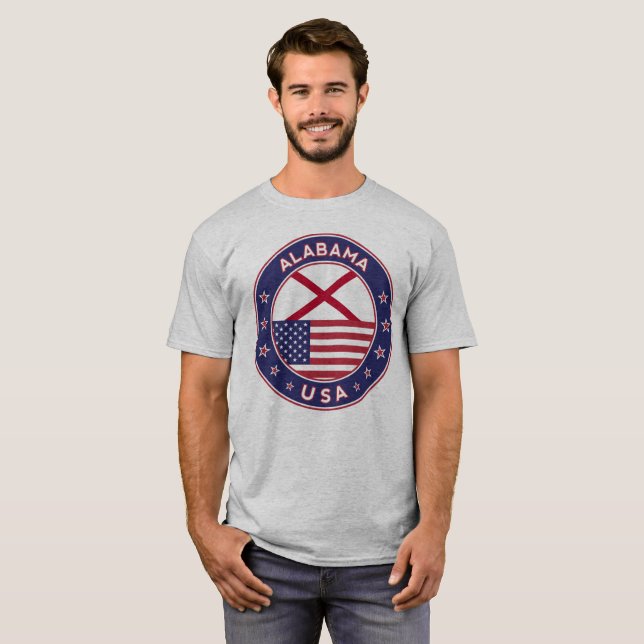 Alabama, USA States, Alabama T Shirt (Hel framsida)