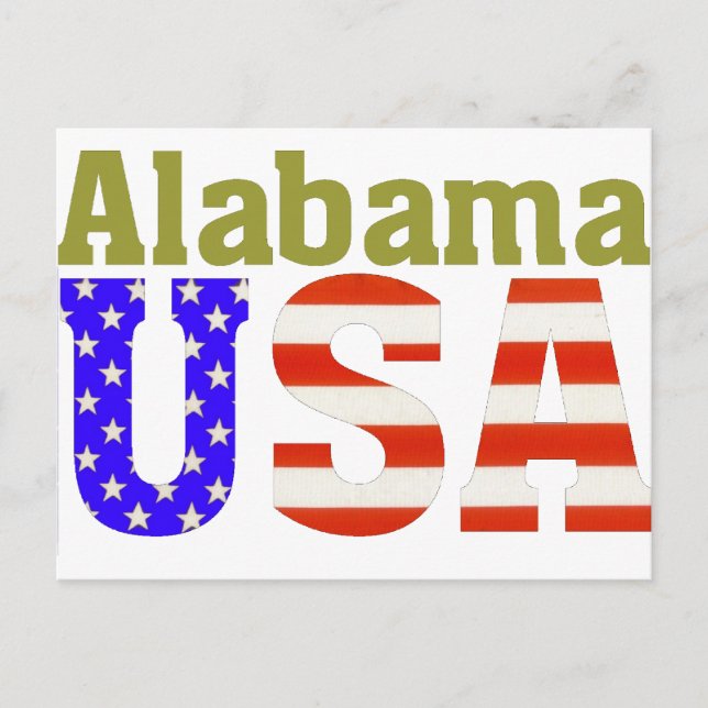 Alabama USA! Vykort (Framsida)