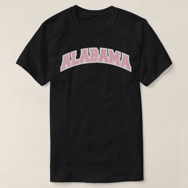 Alabama Varsity College Stil Rosa T Shirt (Design framsida)