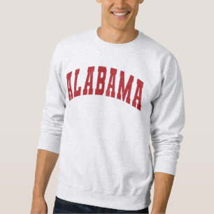 Alabama Vintage College Stil Red Text Lång Ärmad Tröja