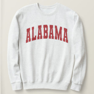 Alabama Vintage College Stil Red Text Sweatshirt T Shirt