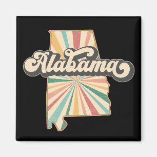 Alabama Vintage Färgfull Karta Magnet