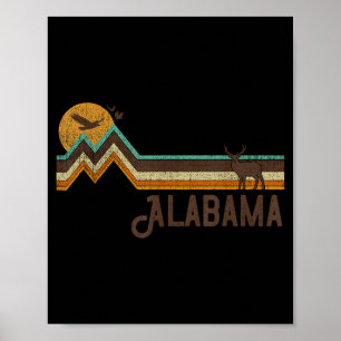 Alabama Vintage Män Kvinnor 70-tals Illustration Poster