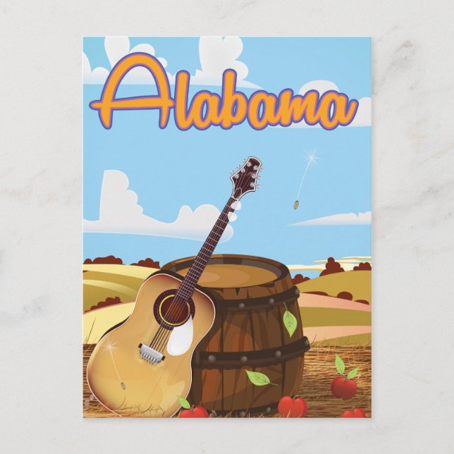 Alabama vintage reseaffisch vykort (Framsida)