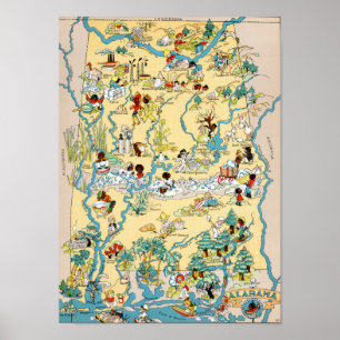 Alabama vintagekarta poster