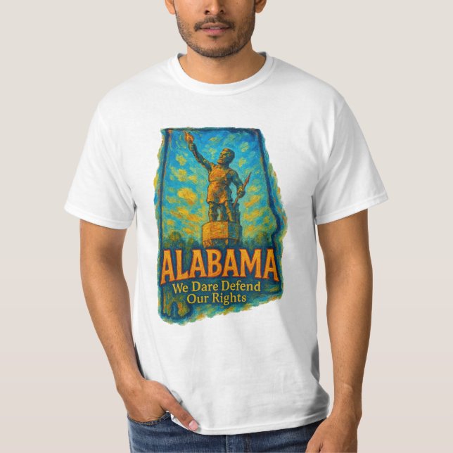 Alabama “We Dare Defend Our Rights” T-Shirt (Framsida)