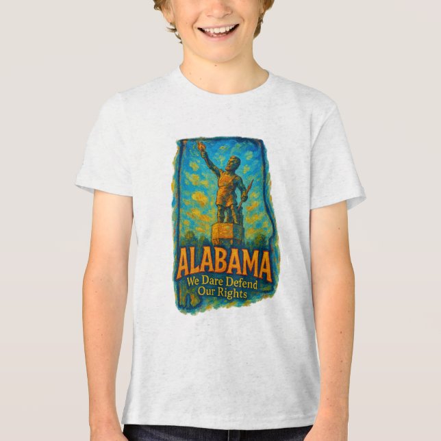 Alabama “We Dare Defend Our Rights” T-Shirt (Framsida)