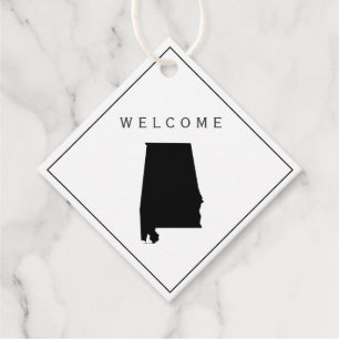 Alabama Welcome Bag Gift-Märkre för Bröllop Helg Gåvor Etiketter
