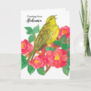 Alabama Yellowhammer State Bird Camellia Flower Kort