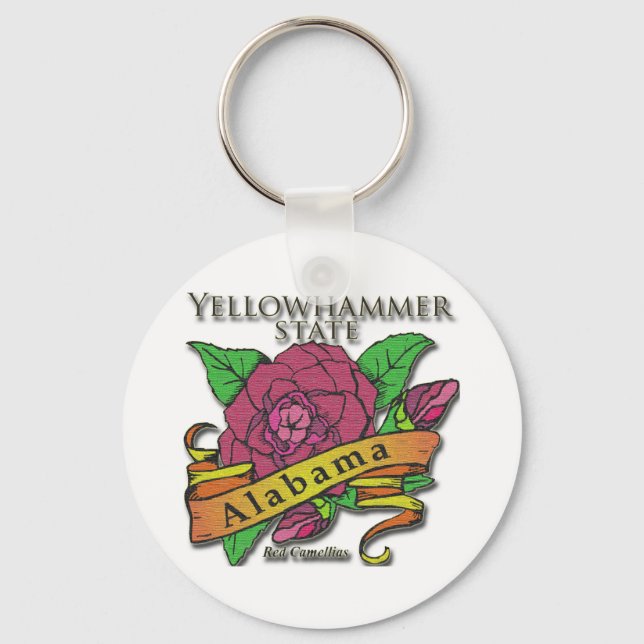 Alabama Yellowhammer State Camellias Nyckelring (Framsida)