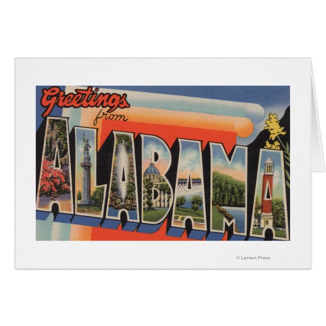 AlabamaLarge Brev ScenesAlabama Hälsningskort (Framsidan Horizontal)