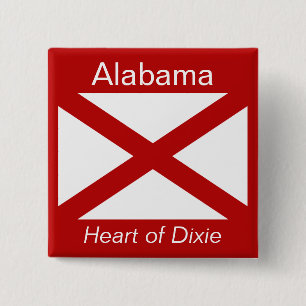 Alabaman Flagga Button Knapp