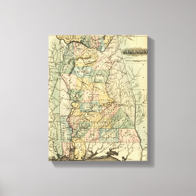 AlabamaPanoramisk kartaAlabama Canvastryck (Framsida)