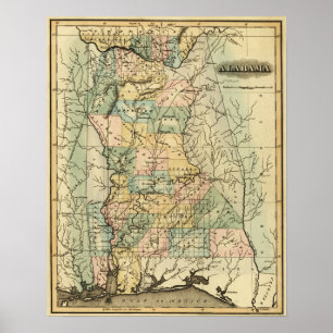 AlabamaPanoramisk kartaAlabama Poster