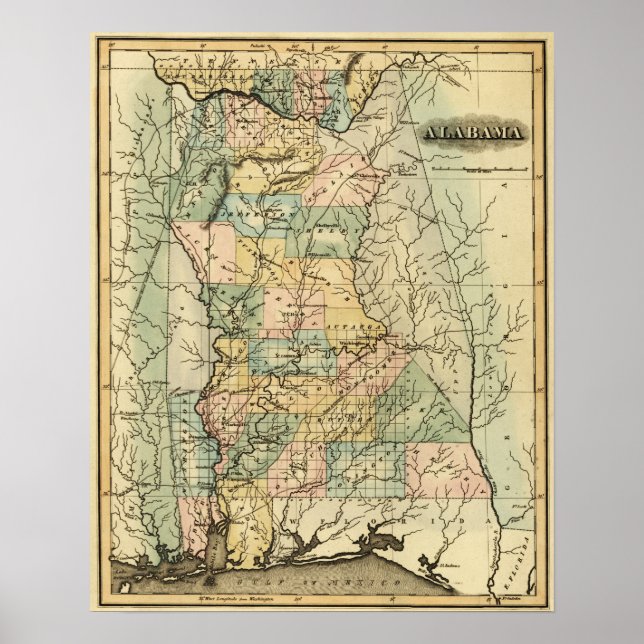 AlabamaPanoramisk kartaAlabama Poster (Framsidan)