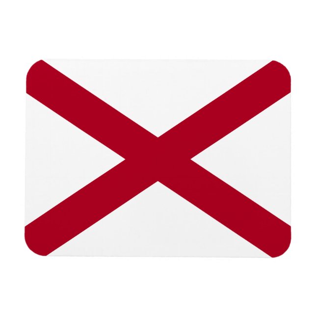 Alabamas delstatsflagga magnet (Horisontell)