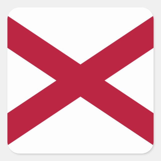 Alabamas flagga fyrkantigt klistermärke (Framsida)