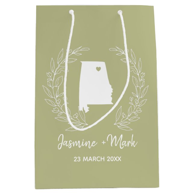 Alabamas satemap-bröllopsfavoriter (Framsidan)