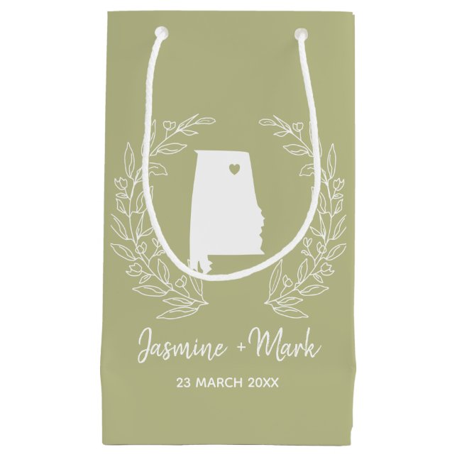 Alabamas satemap-bröllopsfavoriter (Framsidan)