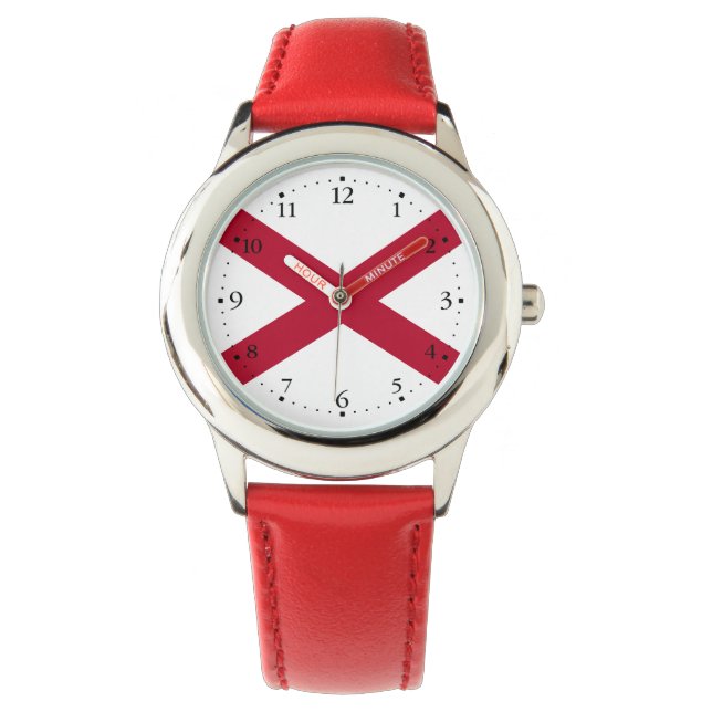 Alabamas statsflagga armbandsur (Framsida)