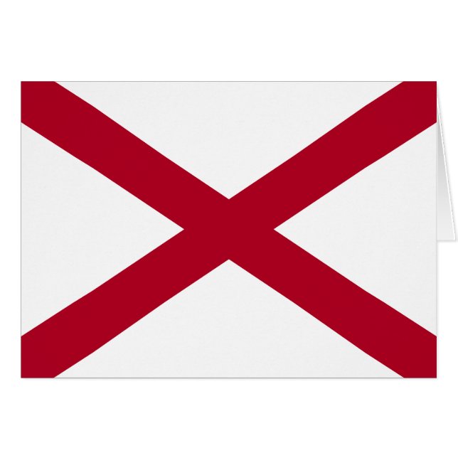 Alabamas statsflagga hälsningskort (Framsidan Horizontal)