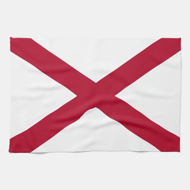 Alabamas statsflagga kökshandduk (Horisontell)